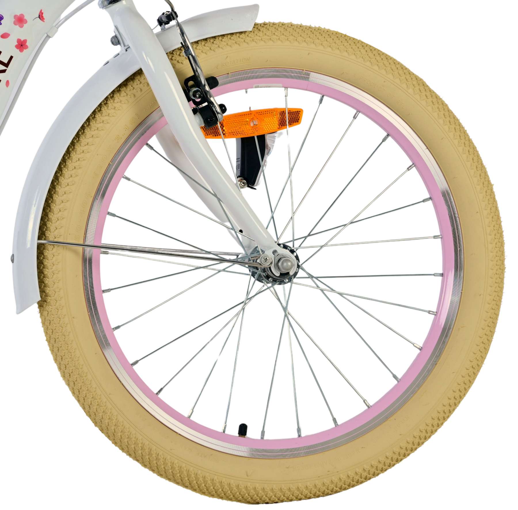 Volare Blossom Kinderfiets – Meisjes – 20 inch – Wit – Twee handremmen