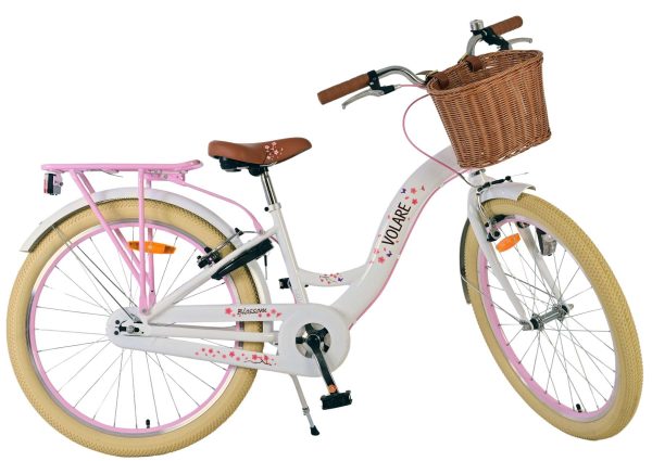 Volare Blossom Kinderfiets – Meisjes – 24 inch – Wit – Twee handremmen