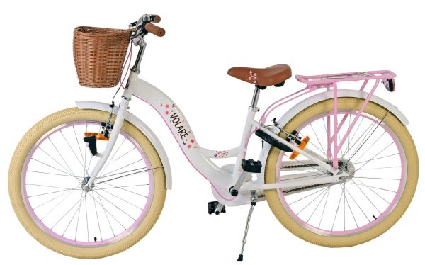 Volare Blossom Kinderfiets – Meisjes – 24 inch – Wit – Twee handremmen