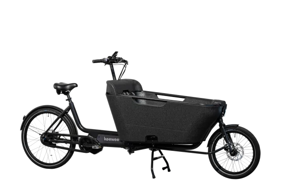 Keewee 2.0 Elektrische Tweewiel Bakfiets Donkergrijs 624WH – OP VOORRAAD