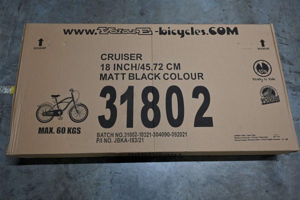 Volare Black Cruiser Kinderfiets – Jongens – 18 inch – Zwart – 95% afgemonteerd