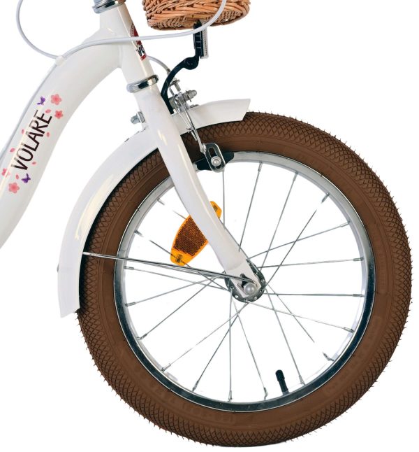 Volare Blossom Kinderfiets – Meisjes – 16 inch – Wit – Twee Handremmen