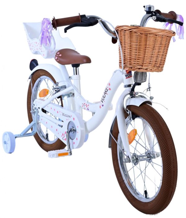 Volare Blossom Kinderfiets – Meisjes – 16 inch – Wit – Twee Handremmen