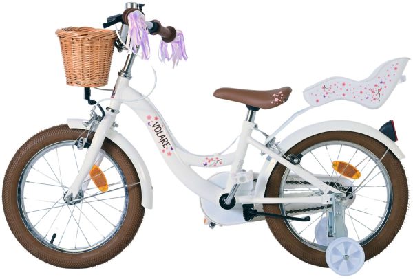 Volare Blossom Kinderfiets – Meisjes – 16 inch – Wit – Twee Handremmen