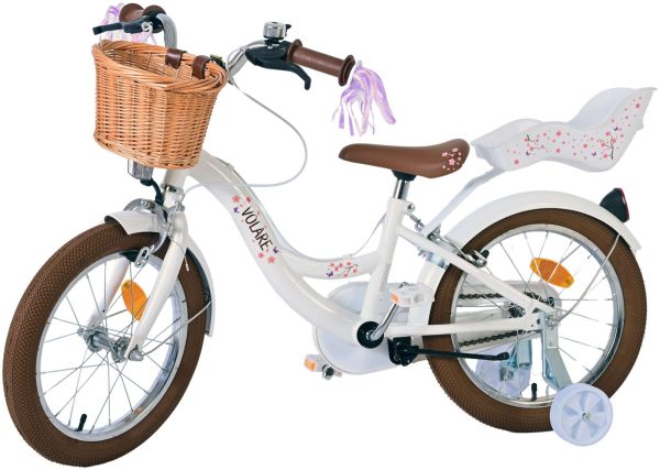 Volare Blossom Kinderfiets – Meisjes – 16 inch – Wit – Twee Handremmen