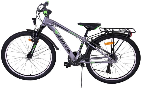 Volare Cross Kinderfiets – Jongens – 24 inch – Grijs – 21 versnellingen – Twee handremmen