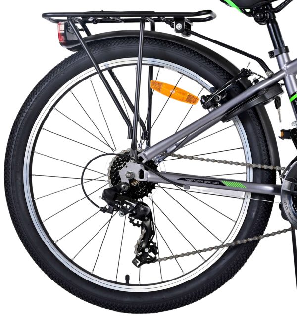 Volare Cross Kinderfiets – Jongens – 24 inch – Grijs – 21 versnellingen – Twee handremmen