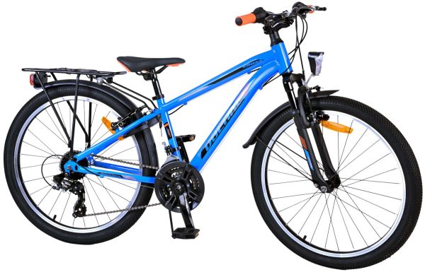 Volare Cross Kinderfiets – Jongens – 24 inch – Blauw – 21 versnellingen – Twee handremmen