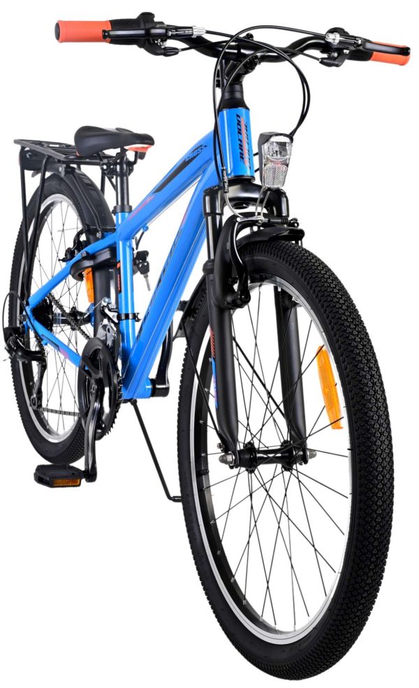 Volare Cross Kinderfiets – Jongens – 24 inch – Blauw – 21 versnellingen – Twee handremmen