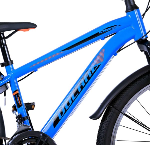 Volare Cross Kinderfiets – Jongens – 24 inch – Blauw – 21 versnellingen – Twee handremmen