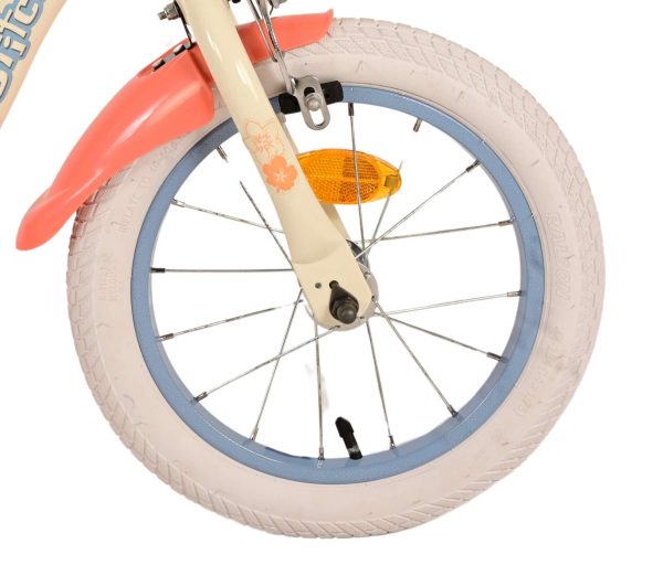 Disney Stitch Kinderfiets – Meisjes – 14 inch – Crème Koraal Blauw