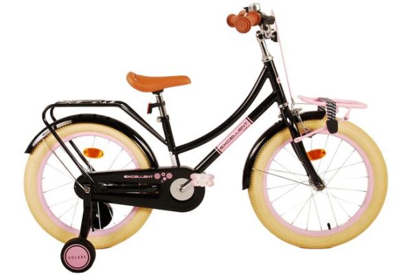 Volare Excellent Kinderfiets – Meisjes – 18 inch – Zwart – 95% afgemonteerd