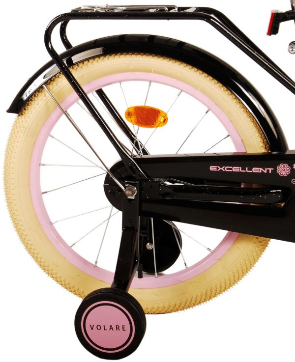 Volare Excellent Kinderfiets – Meisjes – 18 inch – Zwart – 95% afgemonteerd