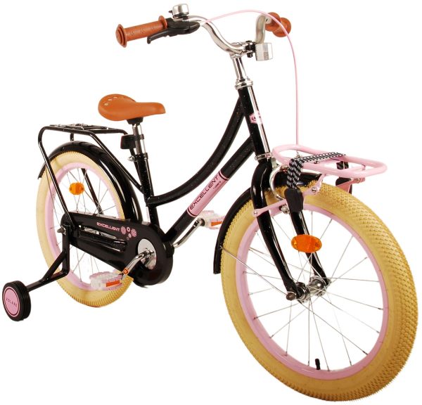Volare Excellent Kinderfiets – Meisjes – 18 inch – Zwart – 95% afgemonteerd