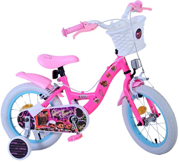 Dolls Kinderfiets – Meisjes – 14 inch – Roze – Twee handremmen