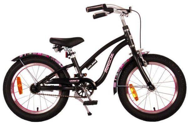 Volare Miracle Cruiser Kinderfiets – Meisjes- 16 inch – Mat Zwart – Prime Collection