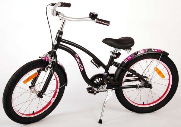 Volare Miracle Cruiser Kinderfiets – Meisjes – 18 inch – Mat Zwart – Prime Collection