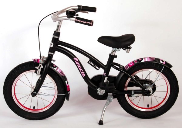 Volare Miracle Kinderfiets – Meisjes – 14 inch – Mat Zwart – Prime Collection