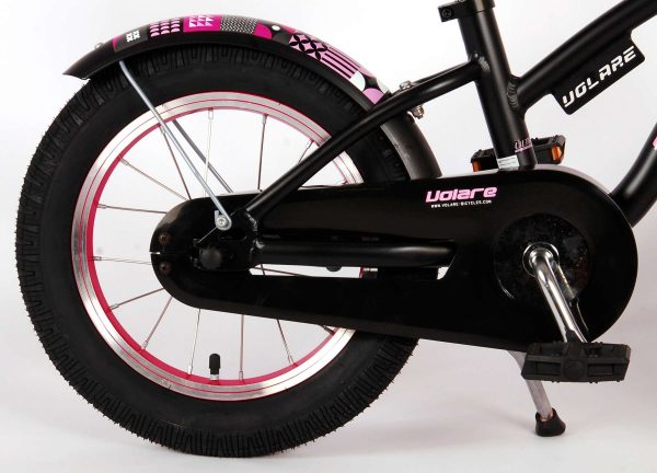Volare Miracle Kinderfiets – Meisjes – 14 inch – Mat Zwart – Prime Collection