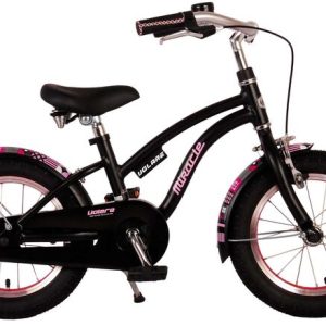 Volare Miracle Kinderfiets – Meisjes – 14 inch – Mat Zwart – Prime Collection