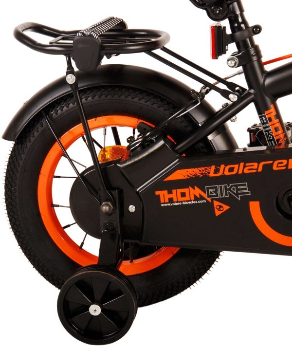 Volare Thombike Kinderfiets – Jongens – 12 inch – Zwart Oranje – Twee Handremmen