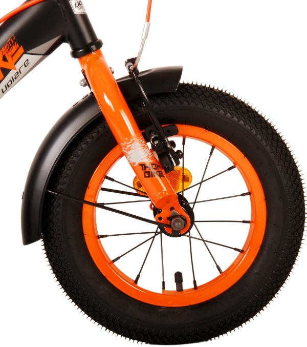 Volare Thombike Kinderfiets – Jongens – 12 inch – Zwart Oranje – Twee Handremmen