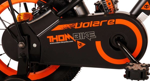 Volare Thombike Kinderfiets – Jongens – 12 inch – Zwart Oranje – Twee Handremmen