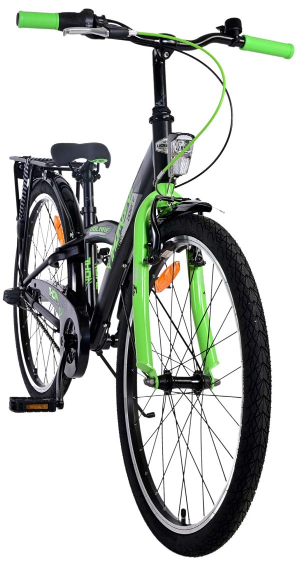 Volare Thombike Kinderfiets – Jongens – 24 inch – Groen Zwart – 3 versnellingen