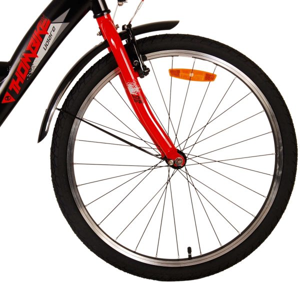 Volare Thombike Kinderfiets – Jongens – 24 inch – Zwart Rood