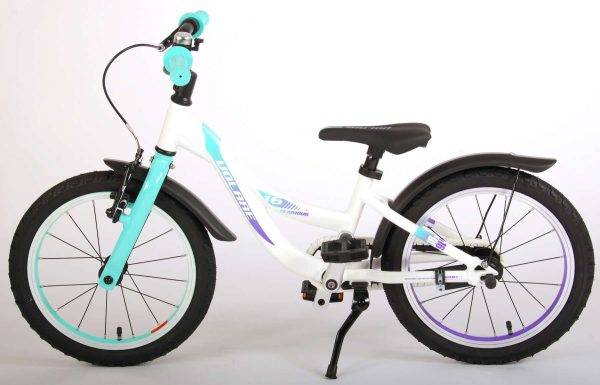 Volare Glamour Kinderfiets – Meisjes – 16 inch – Wit/Mint Groen – Prime Collection