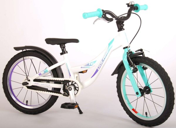 Volare Glamour Kinderfiets – Meisjes – 16 inch – Wit/Mint Groen – Prime Collection