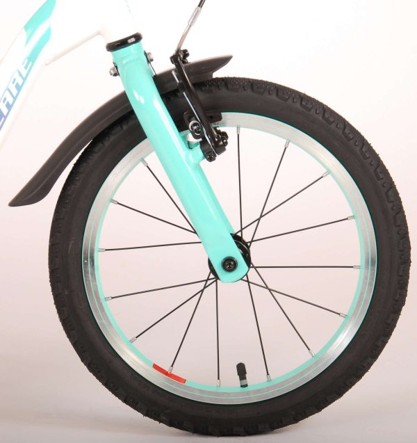 Volare Glamour Kinderfiets – Meisjes – 16 inch – Wit/Mint Groen – Prime Collection