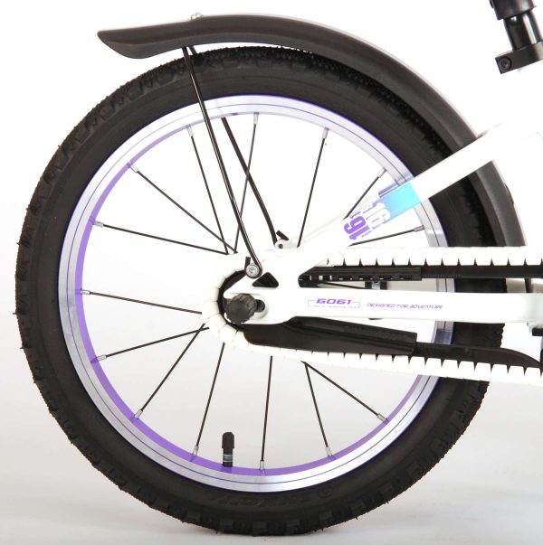 Volare Glamour Kinderfiets – Meisjes – 16 inch – Wit/Mint Groen – Prime Collection
