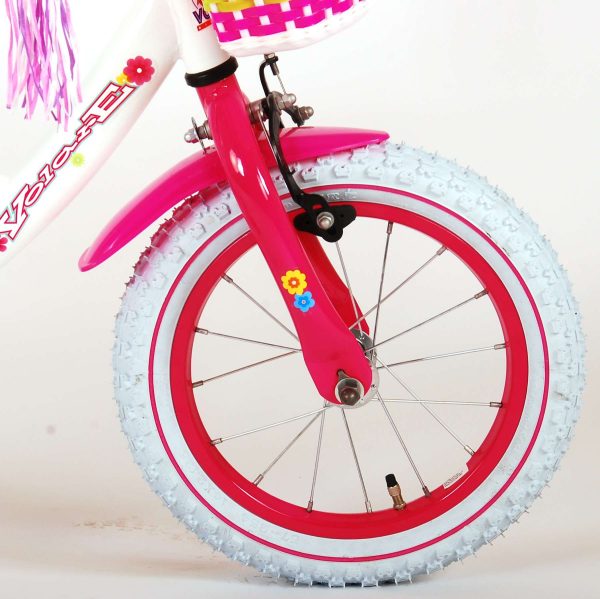Volare Ashley Kinderfiets – Meisjes – 14 inch – Wit – 95% afgemonteerd