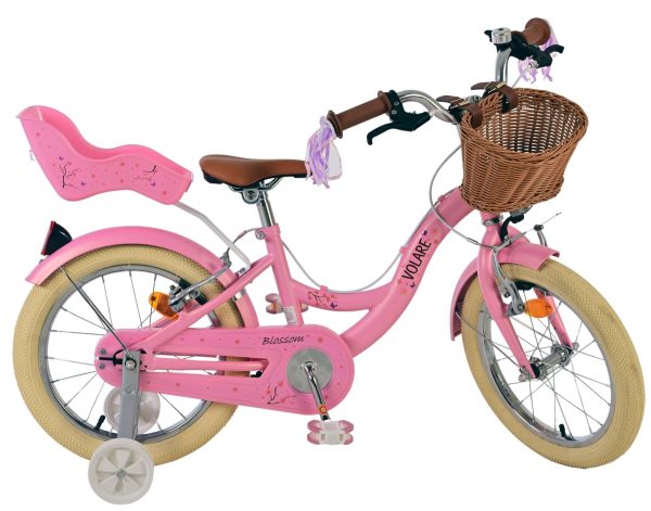 Volare Blossom Kinderfiets – Meisjes – 16 inch – Roze – Twee Handremmen