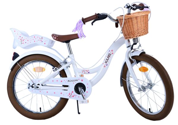 Volare Blossom Kinderfiets – Meisjes – 18 inch – Wit – Twee handremmen