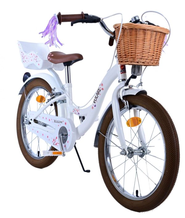Volare Blossom Kinderfiets – Meisjes – 18 inch – Wit – Twee handremmen