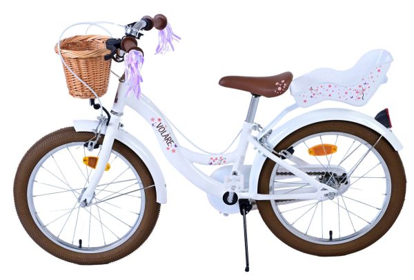 Volare Blossom Kinderfiets – Meisjes – 18 inch – Wit – Twee handremmen