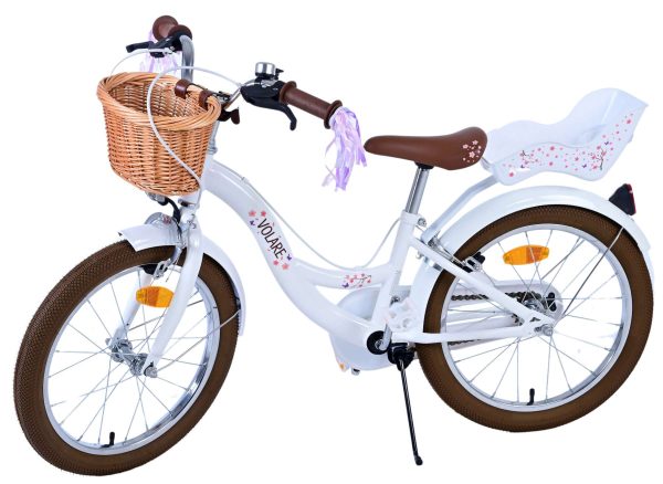 Volare Blossom Kinderfiets – Meisjes – 18 inch – Wit – Twee handremmen