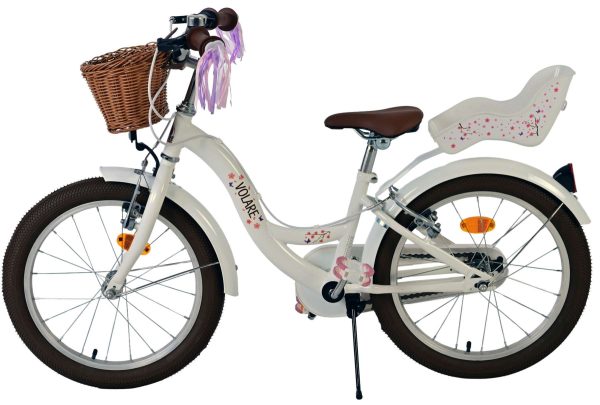Volare Blossom Kinderfiets – Meisjes – 18 inch – Wit – Twee handremmen