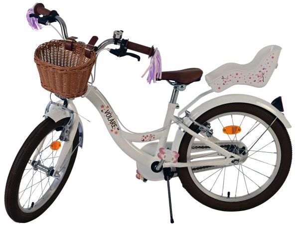 Volare Blossom Kinderfiets – Meisjes – 18 inch – Wit – Twee handremmen