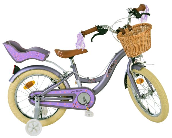 Volare Blossom Kinderfiets – Meisjes – 16 inch – Paars – Twee Handremmen