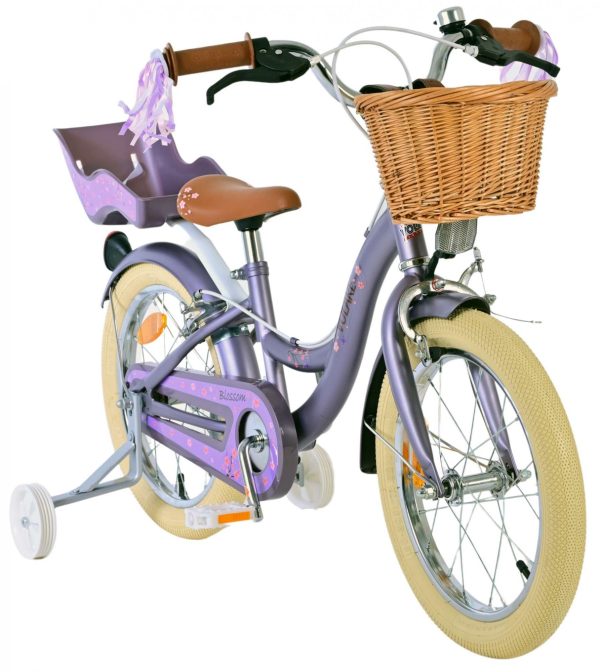 Volare Blossom Kinderfiets – Meisjes – 16 inch – Paars – Twee Handremmen