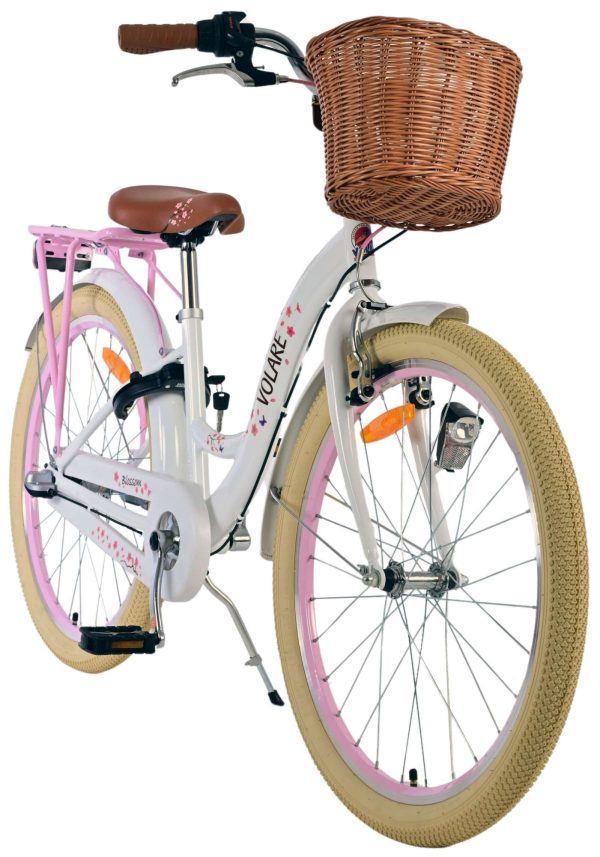 Volare Blossom Kinderfiets – Meisjes – 24 inch – Wit – 3 Versnellingen