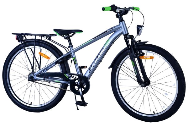 Volare Cross Kinderfiets – Jongens – 24 inch – donker Grijs- 3 versnellingen