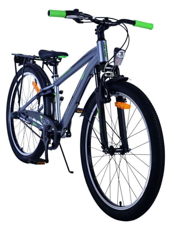 Volare Cross Kinderfiets – Jongens – 24 inch – donker Grijs- 3 versnellingen