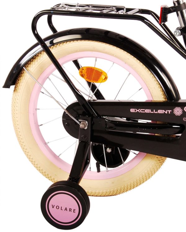 Volare Excellent Kinderfiets – Meisjes – 16 inch – Zwart – 95% afgemonteerd