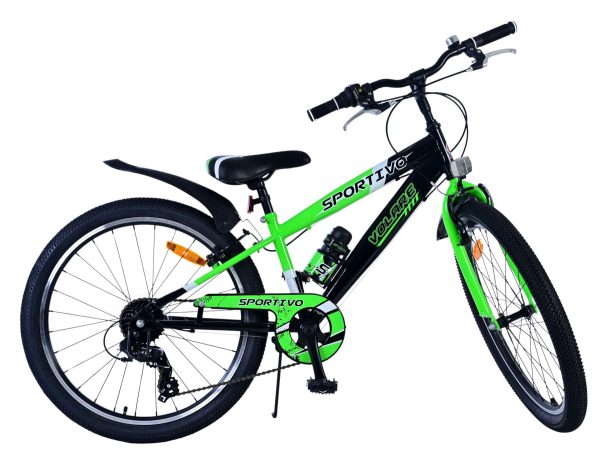 Volare Sportivo Kinderfiets – Jongens – 24 inch – 7 Speed – Zwart Groen