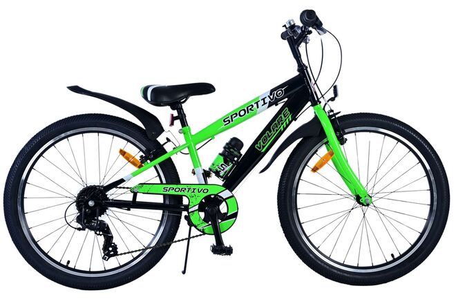 Volare Sportivo Kinderfiets – Jongens – 24 inch – 7 Speed – Zwart Groen