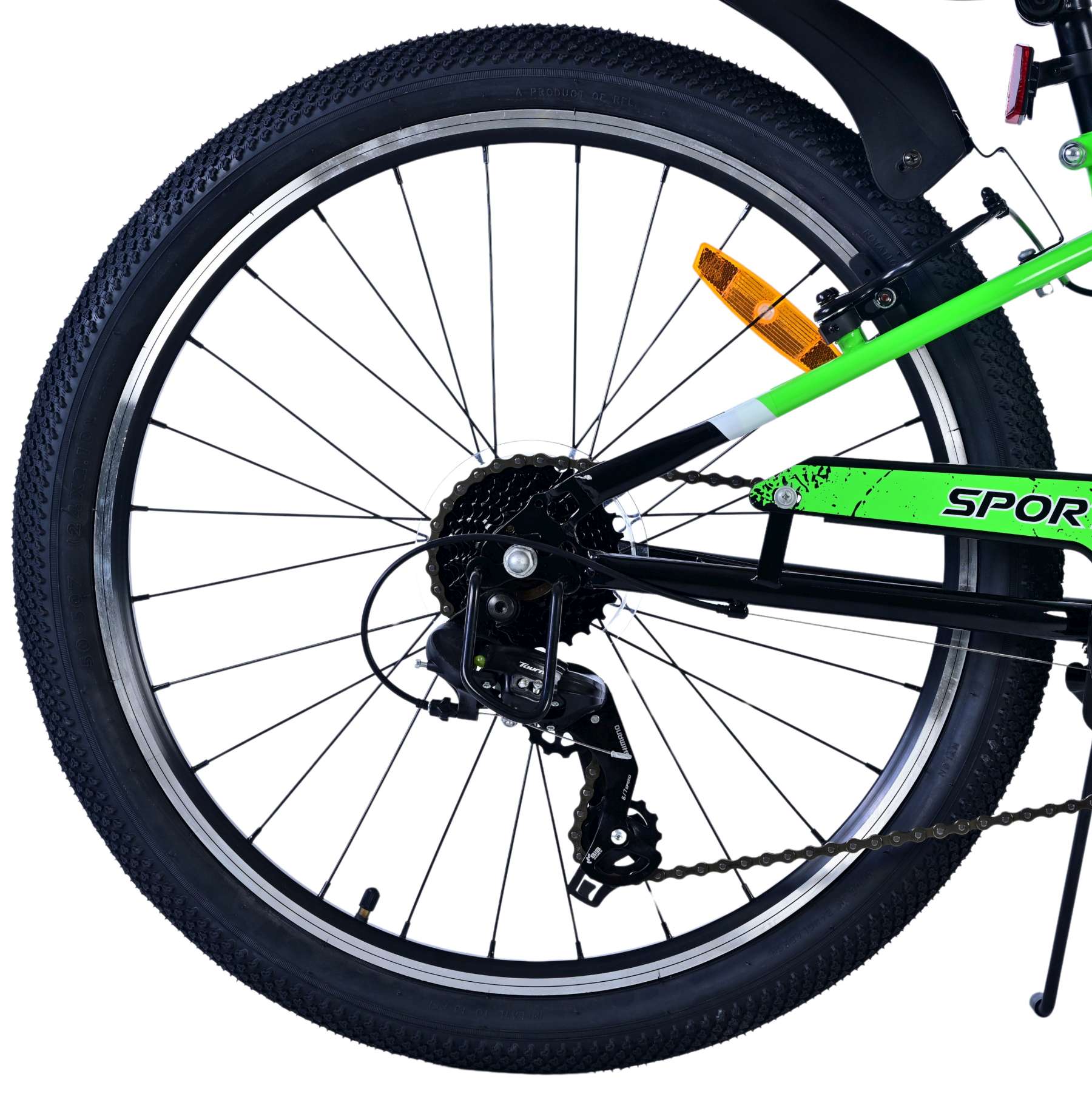 Volare Sportivo Kinderfiets – Jongens – 24 inch – 7 Speed – Zwart Groen